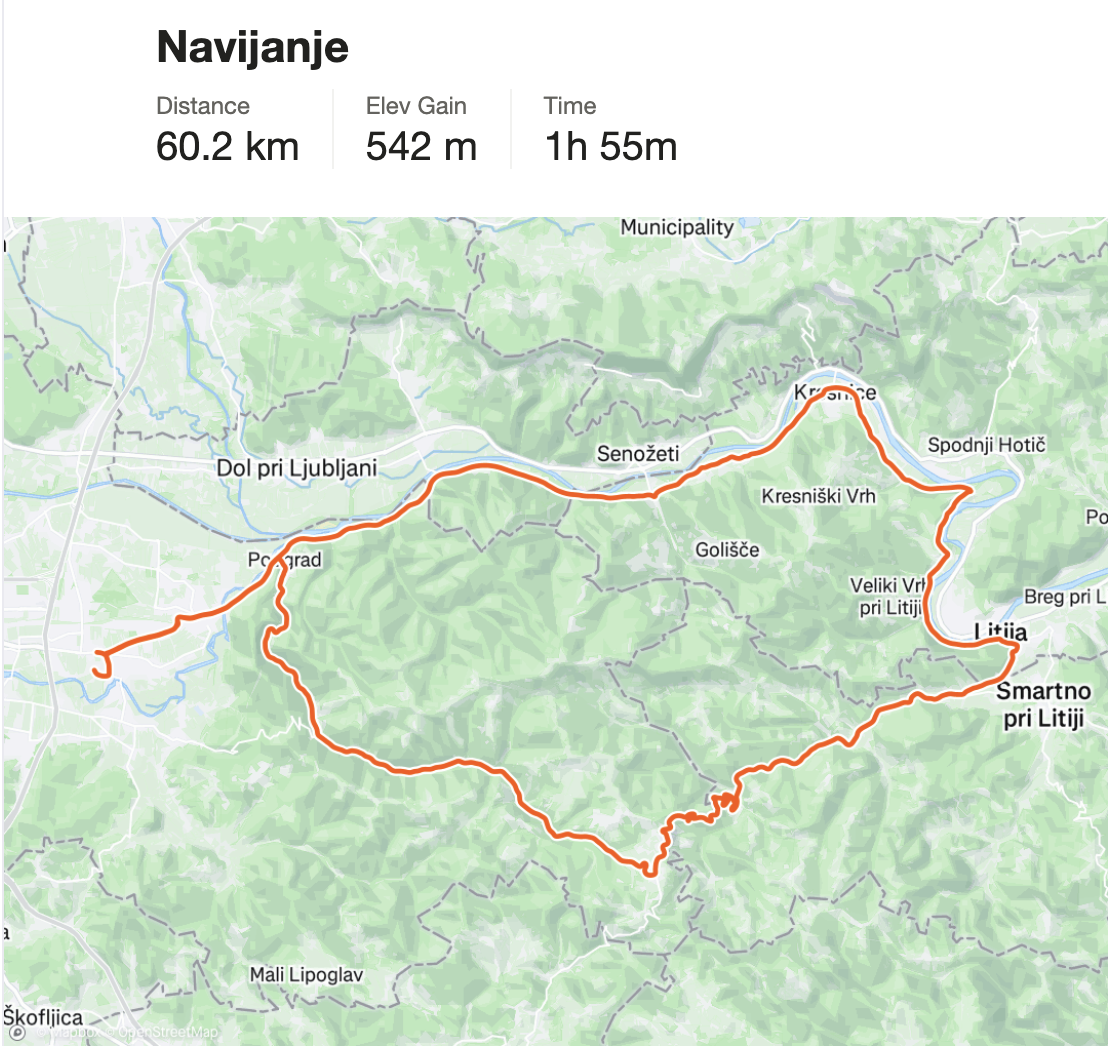 Ljubljana - Litija - Trebeljevo - Besnica - Ljubljana